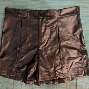 Faux Leather High Waist Shorts
